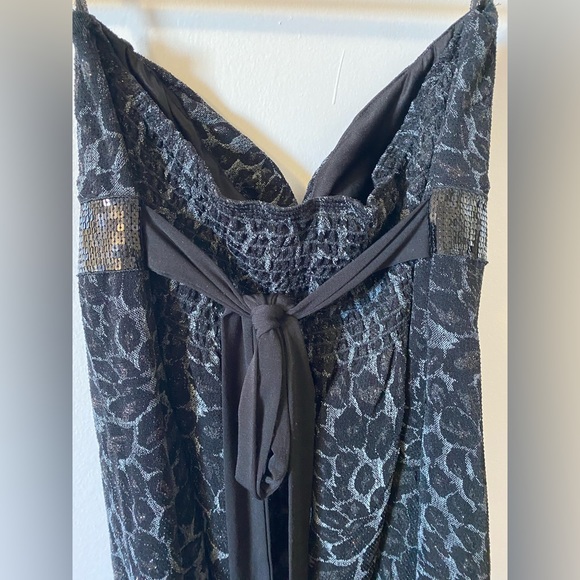 Sparkly sequin strapless plus size animal print glitter dress - Picture 3 of 5